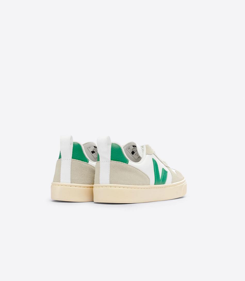 Veja Chromefree Leder Emeraude Almond V-10 Kinder Weiß | CHDYB52668