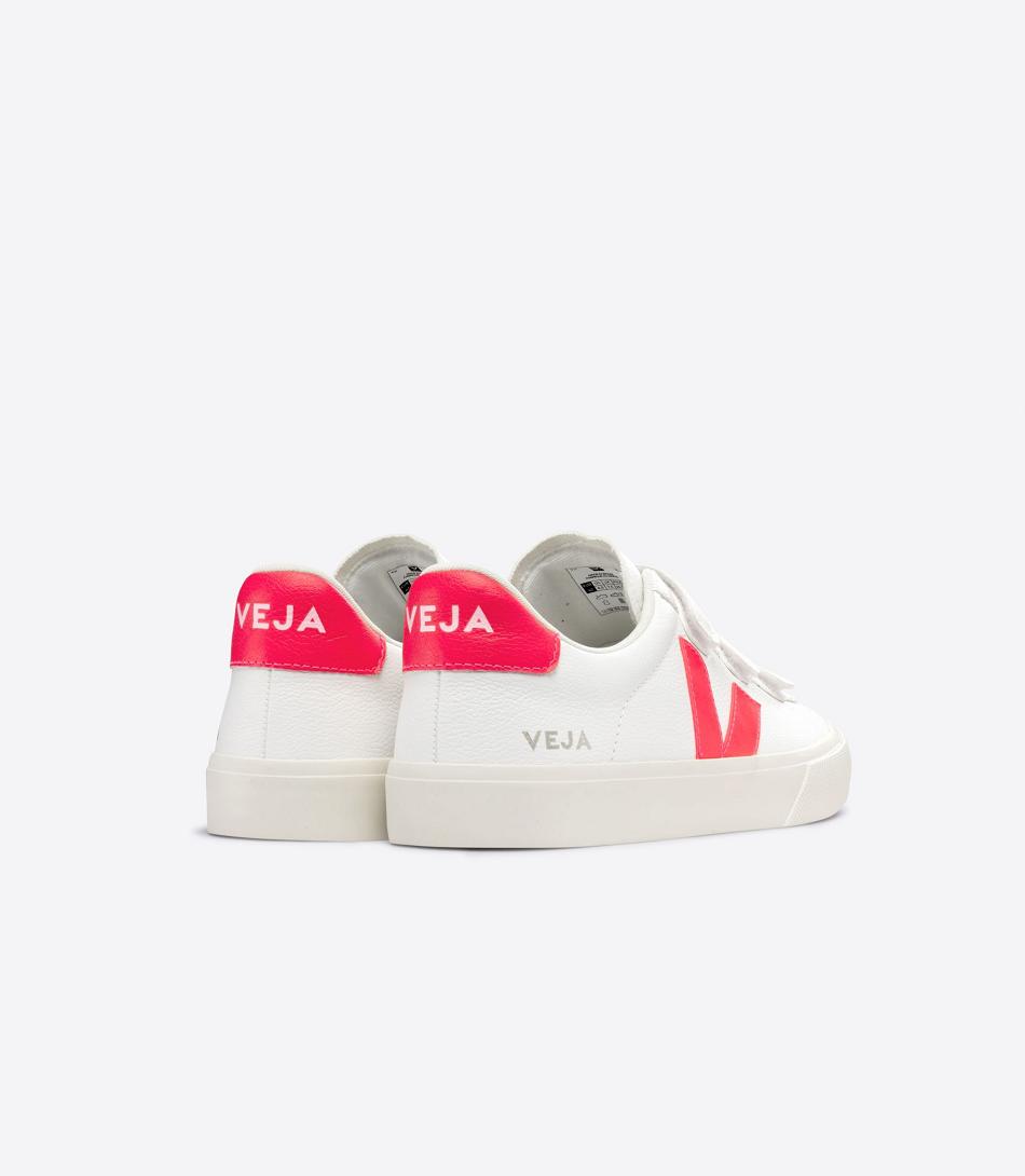 Veja Chromefree Leder Rose Fluo Recife Damen Weiß Rosa | CHQAV63423