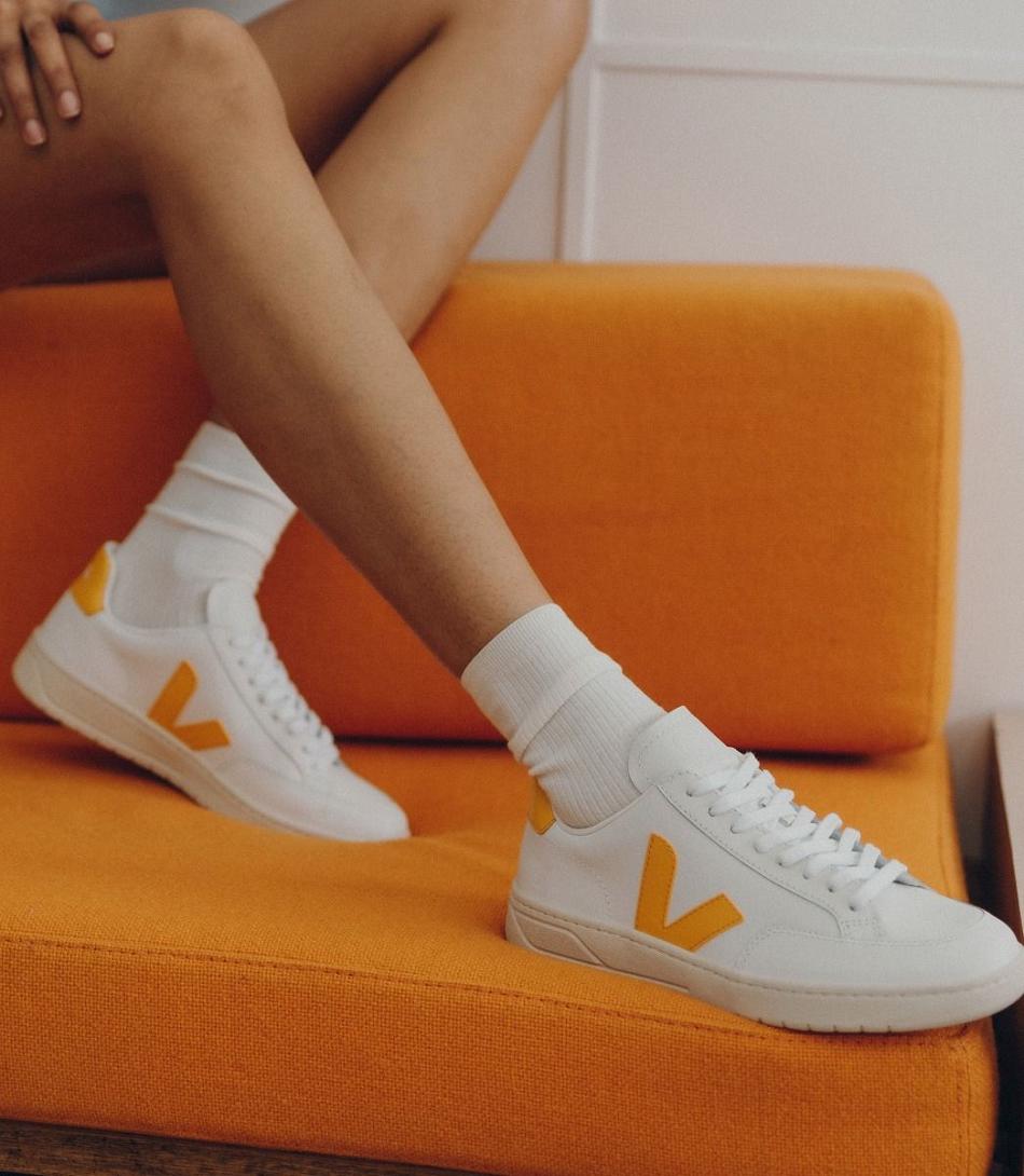 Veja Leder Ouro V-12 Damen Weiß | CHQAV30275