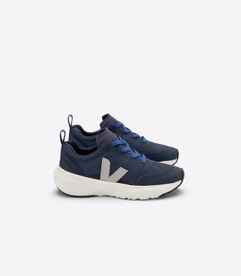 Veja Canary Elastic Laces Alveomesh Nautico Oxford Kids Vegan Grau | CHCIF74728