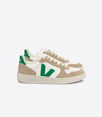 Veja Chromefree Leder Emeraude Sahara V-10 Damen Weiß | CHXBR25958