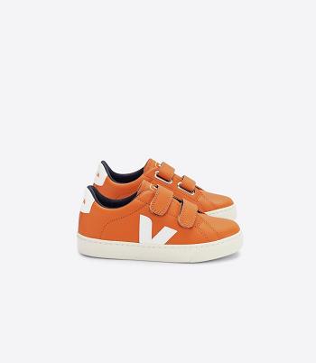 Veja Chromefree Leder Pumpkin Esplar Kinder Weiß | UCHND24538