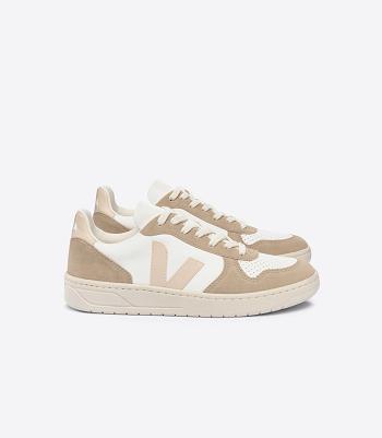 Veja Chromefree Leder Sable Sahara V-10 Damen Weiß | CHNEJ82917