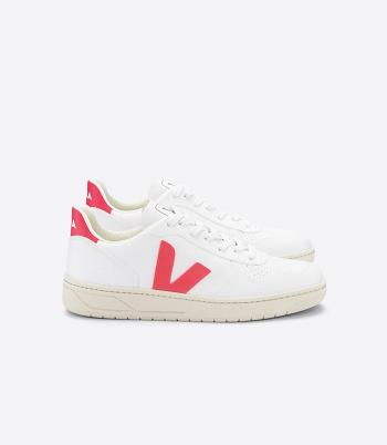 Veja Cwl Rose Fluo V-10 Damen Weiß Rosa | CHJBT99823