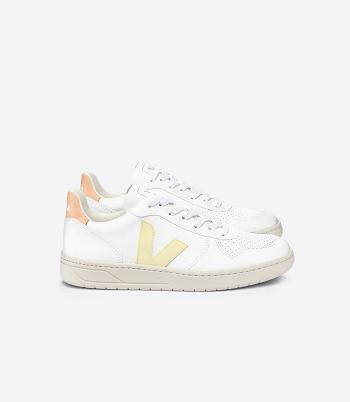 Veja Cwl Sun Peach V-10 Damen Weiß Orange Koralle | SCHNY78458