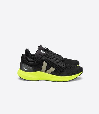 Veja Marlin Lt V-knit Kaki Jaune Fluo Straßenlaufschuhe Sneakers Schwarz | CHDYB50720