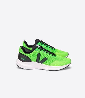 Veja Marlin V-knit Vert Fluo Straßenlaufschuhe Sneakers Schwarz | CHICD62127