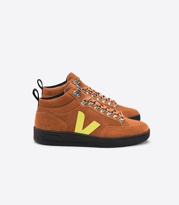 Veja Roraima Bastille Wildleder Tuile Jaune Fluo Adults Outlet Braun | CHJKU87563