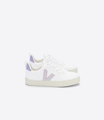 Veja V-10 Laces Cwl Parme Lavande Kids Vegan Weiß | CHICD33244