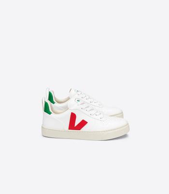 Veja V-10 Laces Cwl Pekin Emeraude Kids Outlet Weiß | GCHEC31806