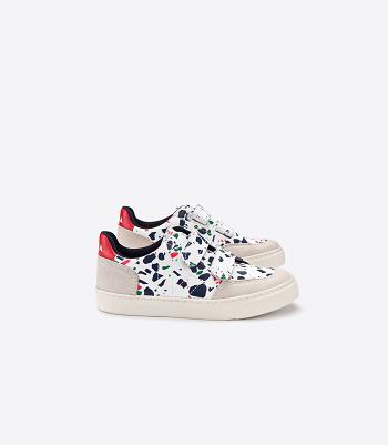 Veja V-12 Leder Terrazzo Pekin Kids Outlet Weiß | CHICD36148